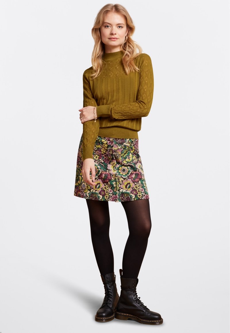 King Louie GARBO TULSA - Falda acampanada - black