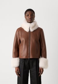 Marc Cain Lederjacke - dark chestnut brown