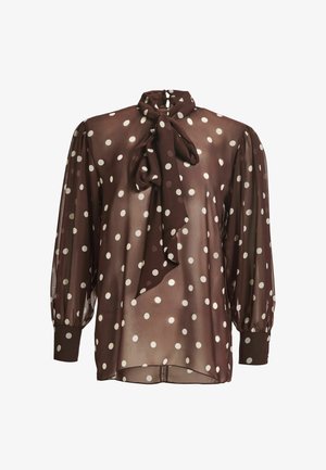 Swing, SWING SCHLUPPENBLUSE MIT POLKA DOTS - Blouse - chocolate brown ivory