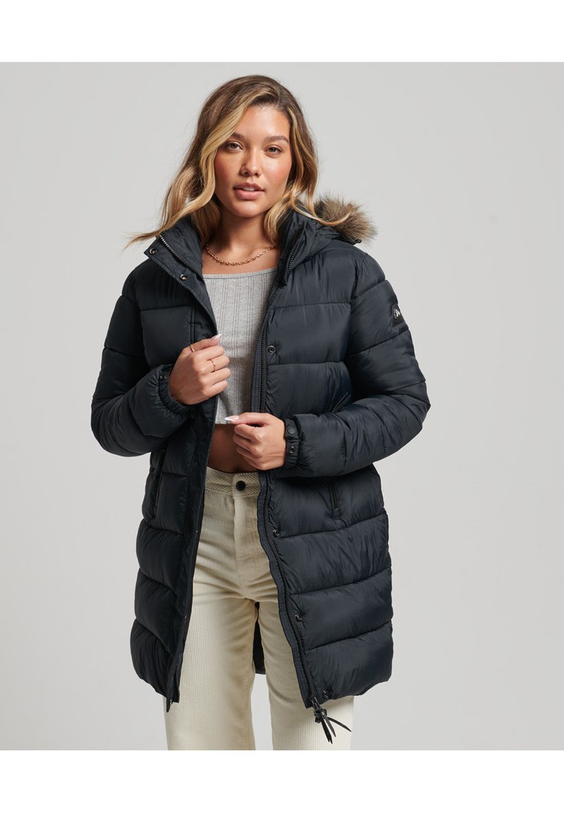 Superdry HOODED MID LAYER MID Winter coat jet black/blueblack