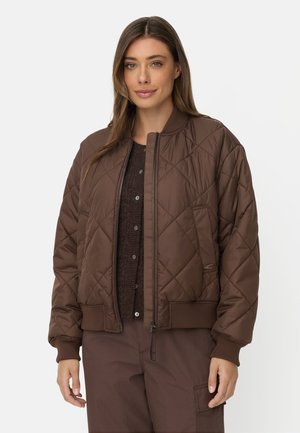camel active, ÜBERGROSSE BOMBERJACKE MIT BEDRUCKTEM FUTTER - Bomberjakke - brown