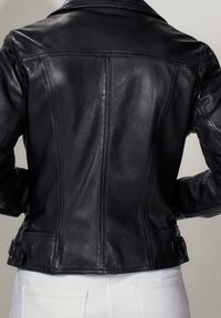 Massimo Dutti Veste en cuir - black