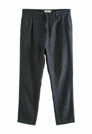 Next, REGULAR TAPERED FIT - SIGNATURE 100% LINEN PLEATED CHINO TROUSERS . - Stoffhose - charcoal grey
