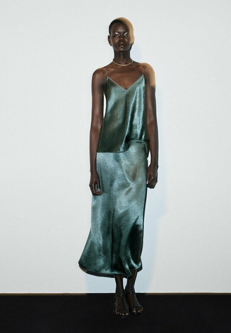 Massimo Dutti Aline skirt mottled dark green Zalando.de