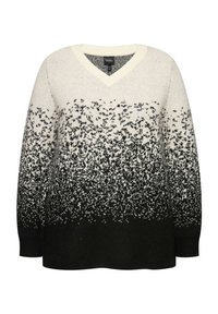 Ulla Popken GRADIENT LONG SLEEVE V-NECK - Strickpullover - light champagne