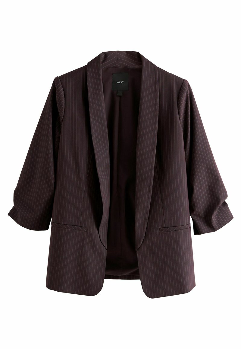 Next RUCHED SLEEVE - Rövid kabát - burgundy striped