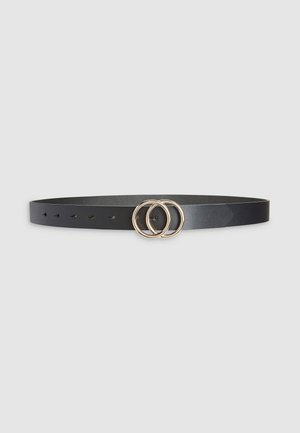 WHITE CIRCLE BUCKLE  - Opasok - black