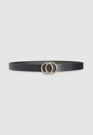 WHITE CIRCLE BUCKLE  - Vyö - black