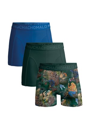3-PACK - Úzke boxerky - print green blue