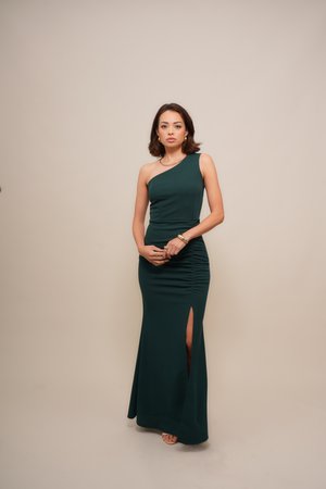 AVA ONE SHOULDER MAXI - Koktel haljina / svečana haljina - forest green