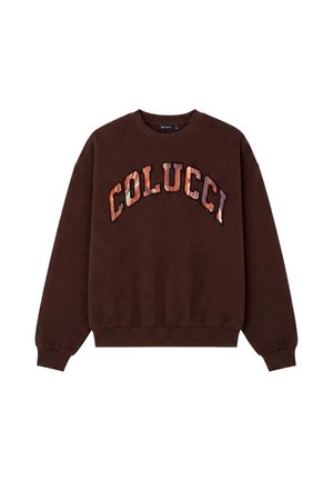 Colucci, LOGO CREWNECK COLLEGE - Felpa - dark brown aop brown