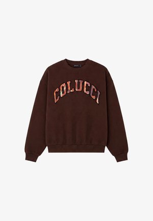 Colucci, LOGO CREWNECK COLLEGE - Sweatshirt - dark brown aop brown