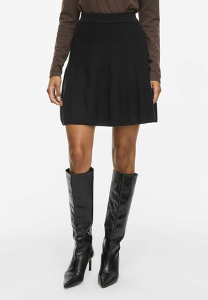 VILA MINI SKIRT VIRIL KNITTED - Jupe trapèze - black
