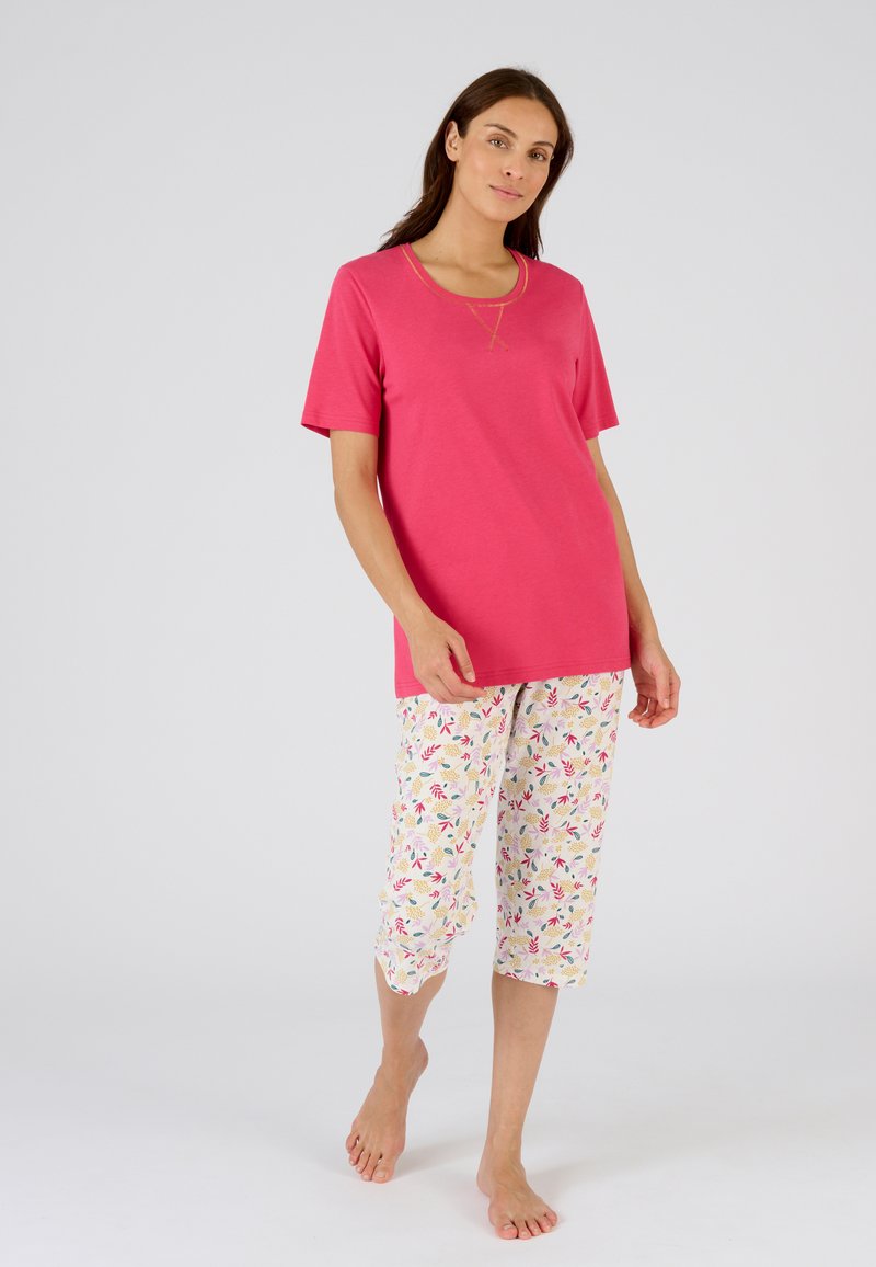 Damart JERSEY KNIT - Pyjama - rouge feuillage