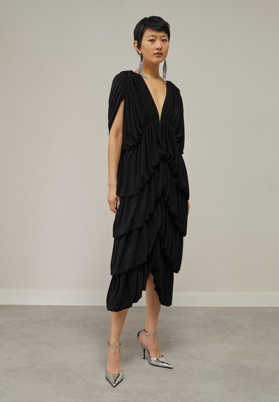 Norma Kamali TIERED - Robe en jersey - black