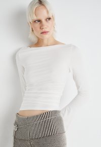 Gina Tricot SOFT TOUCH BOATNECK TOP - Hosszú ujjú felső - offwhite