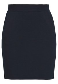 Námořnická sukně se siluetou vyrobená z měkké bavlněné tkaniny. Má hladký pas a jednoduchý design bez viditelných vzorů nebo kovových částí.