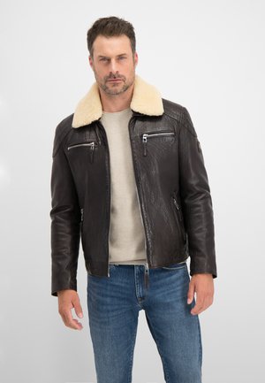 BENJAMIN - Leather jacket - dunkelbraun