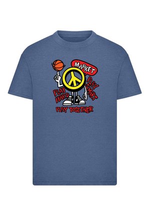 PEACE ON THE COURT  - Print T-shirt - vintageblue