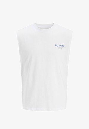Jack & Jones, TANK TOP BACKPRINTET TANK TOP - Débardeur - bright white