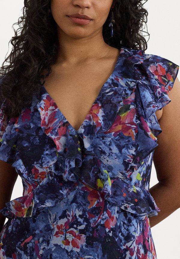 PRINT RUFFLE-TRIM GEORGETTE MIDI DRESS - Day dress4