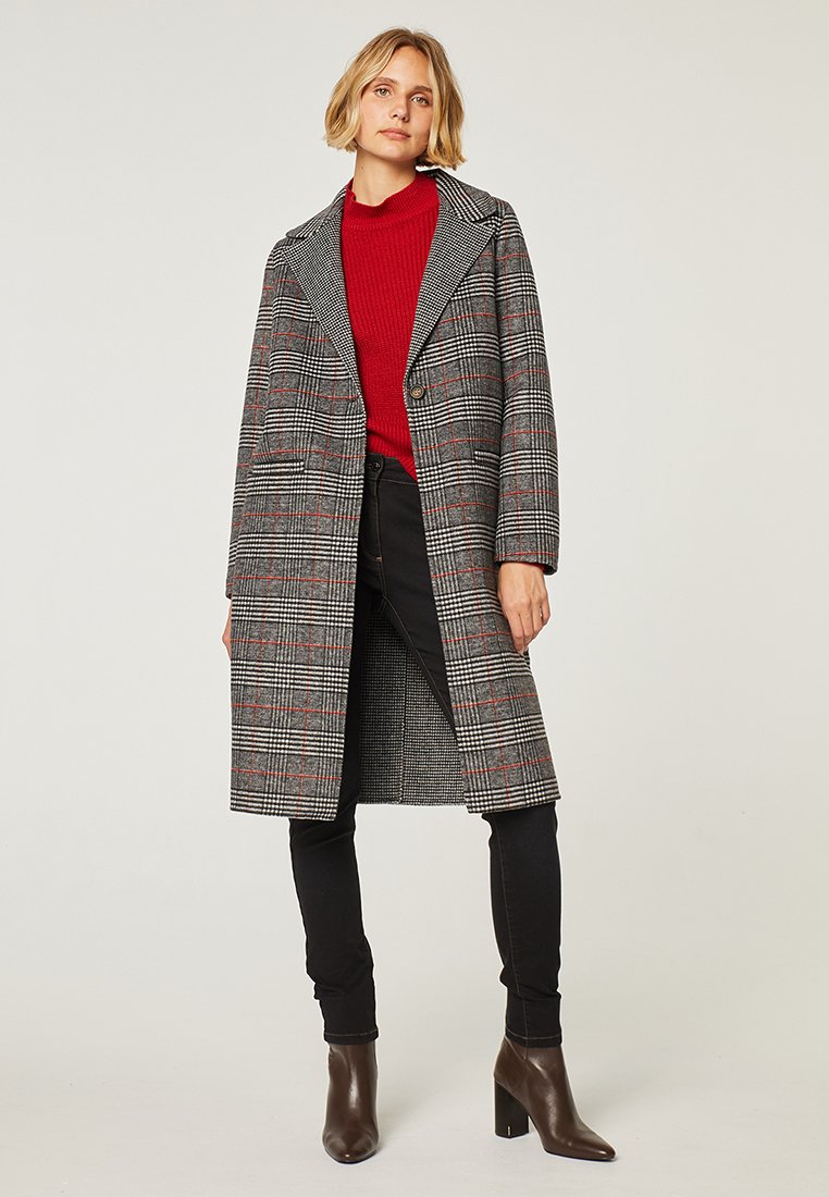 ANDAM DE PAÑO DE MUJER LARGO ESTAMPADO DE CUADROS. Abrigo clásico - gris - Zalando.es