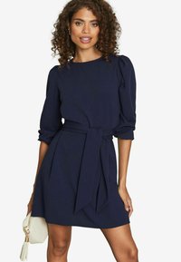 Lipsy LONG SLEEVE ROUND NECK TIE WAIST REGULAR FIT - Nappali ruha - navy