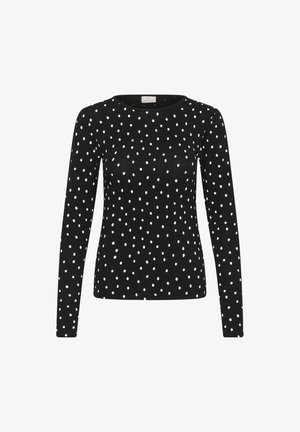 Kaffe, KABELLA LONG SLEEVE - Langærmet T-shirt - black deep chalk dot
