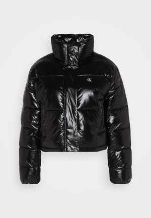 Calvin Klein Jeans CROPPED SHINY PUFFER - Zimska jakna - black