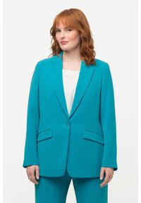 Ulla Popken COL À REVERS, POCHES À RABAT, FERMETURE BOUTONNÉE - Blazer - light blue
