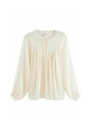 LONG SLEEVE TIE NECK - Blūze - ivory white