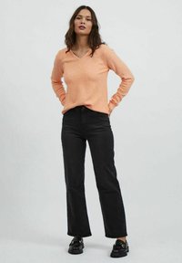 VILA VIRIL V-NECK NOOS - Jumper - tangerine