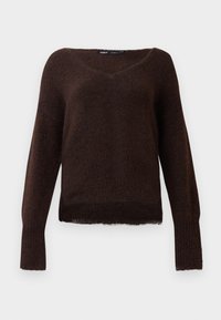 ONLHELLE V NECK - Camisola - chocolate martini