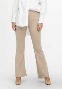 ONLY ONLFEVER FLARED PANTS - Leggings - Trousers - beige