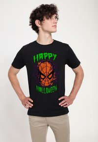 Henry Tiger SPIDER MAN SPIDERFACE HALLOWEEN - Triko s potiskem - black