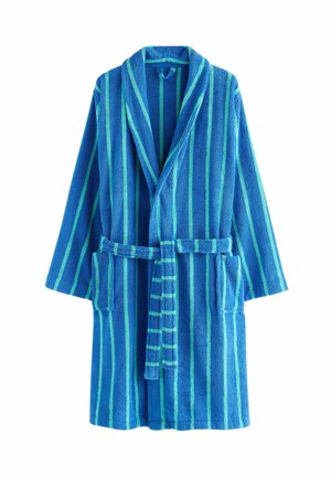Morgonrock - blue aqua stripe