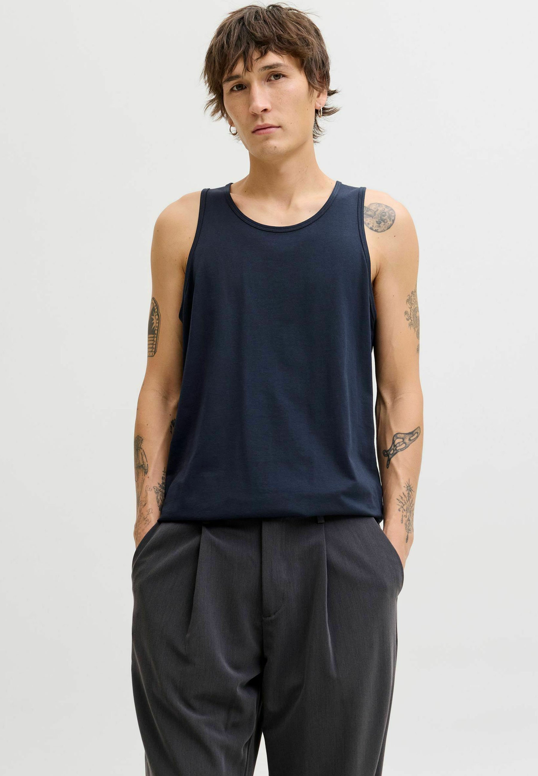 JACK & JONES Canottiera Uomo In Cotone – Girocollo, Vestibilità Regolare, Stile Core