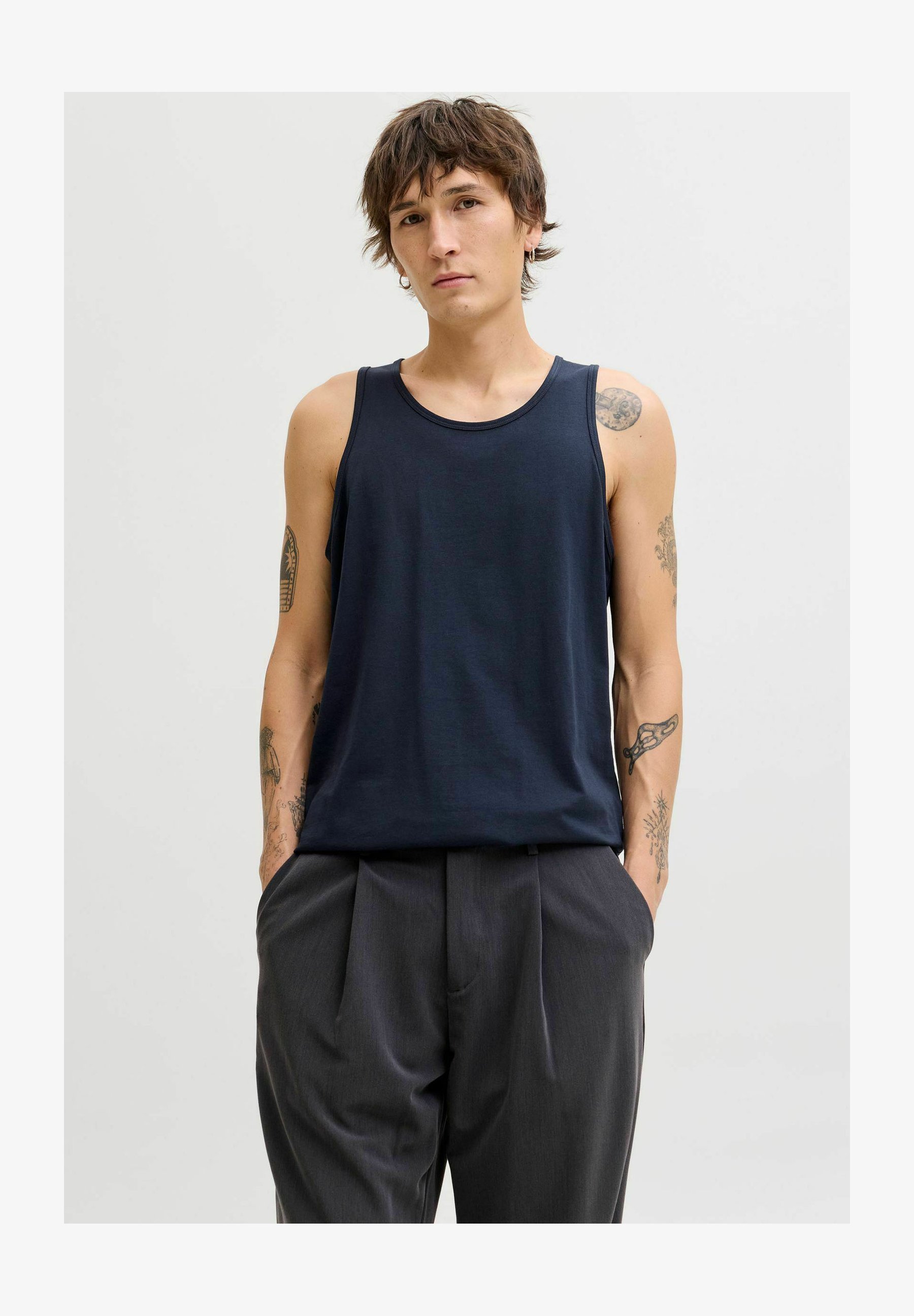 JACK & JONES Canottiera Uomo In Cotone – Girocollo, Vestibilità Regolare, Stile Core