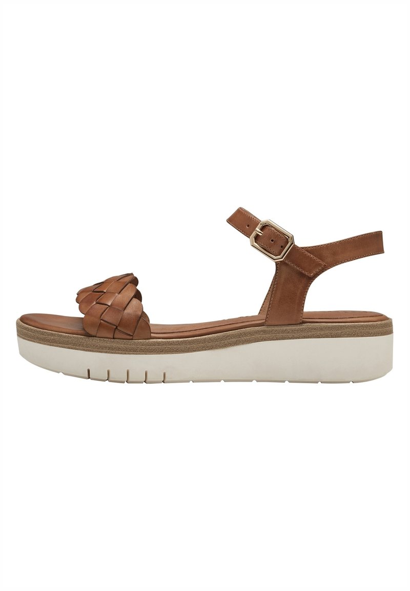 Tamaris Sandalen met plateauzool - nut
