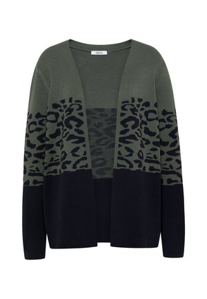 Cecil, OFFENER CARDIGAN MIT JACQUARD-MUSTER - Gilet - dried olive green