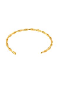 Bracelet jonc en fil twisted doré avec un design ouvert et une texture lisse, mettant en valeur un style minimaliste.