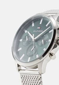 Tommy Hilfiger DIAL WITH ACCENTS - Chronograph watch - silver-coloured/green