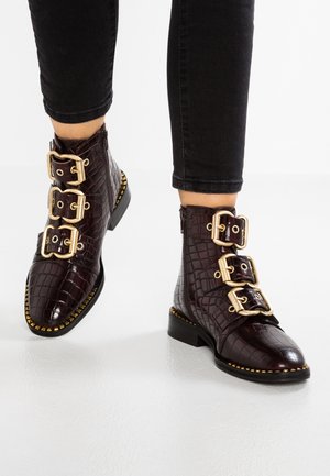 Topshop Cowboy-/Bikerstiefelette - dark red