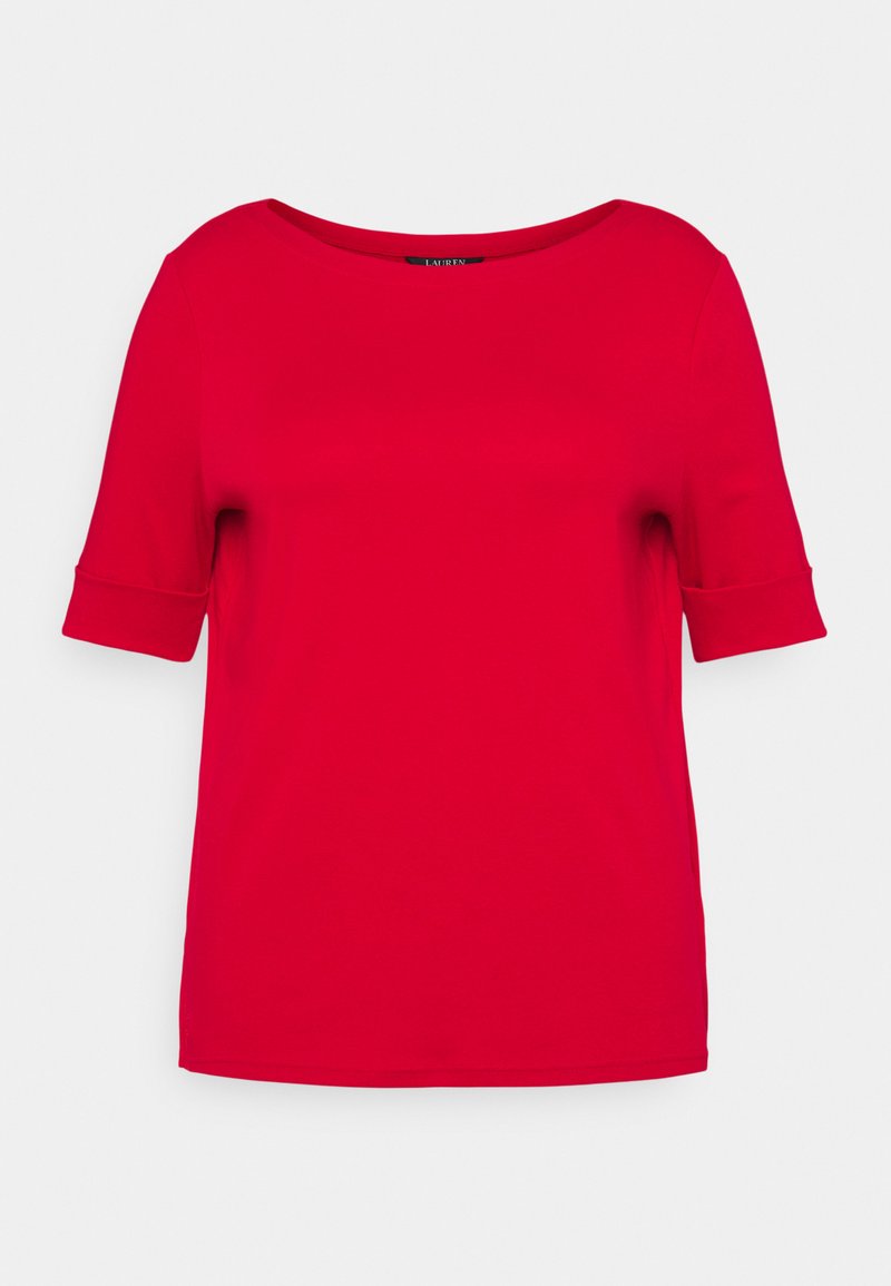 Lauren Ralph Lauren Woman STRETCH COTTON BOATNECK TOP - T-shirt básica - lipstick red