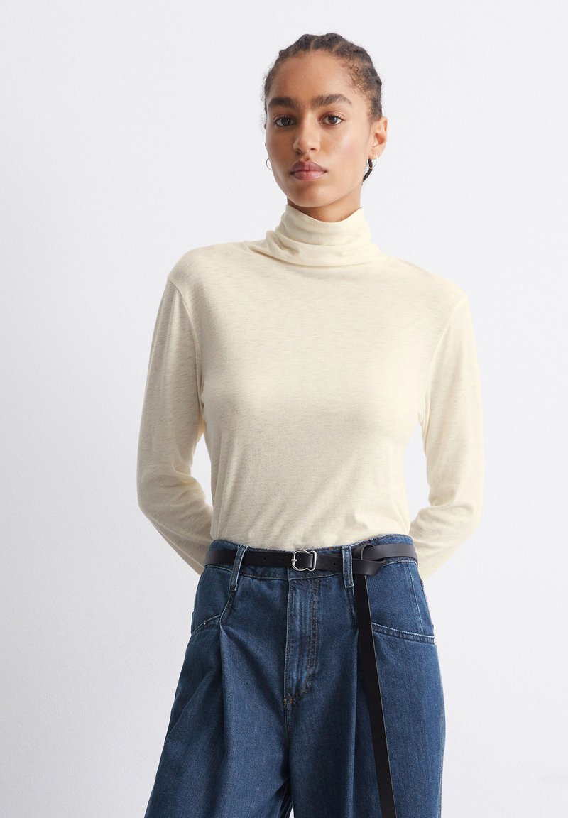 Marc O'Polo DENIM TURTLENECK - Langarmshirt - white blush