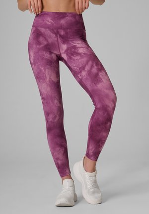 4F, 4F LEGGINSY TRENINGOWE SZYBKOSCHNĄCE DAMSKIE - Leggings - dark violet allover