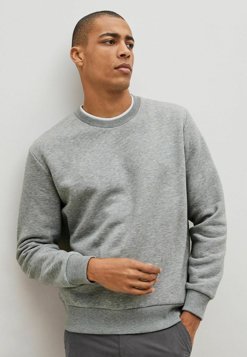 Next MOCK CREW SWEATSHIRT JUMPER Sweatshirt grey marl/gris ZALANDO.FR