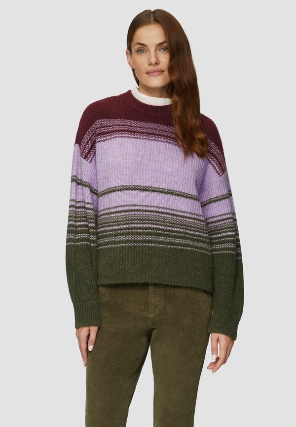 GESTREIFTER - Strickpullover - olivgrün