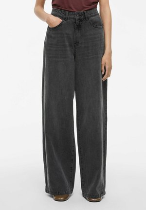 HIGH WAIST WIDE FIT - Džíny Relaxed Fit - meteorite