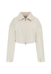 CROPPED - Dirbtinės odos striukė - creme